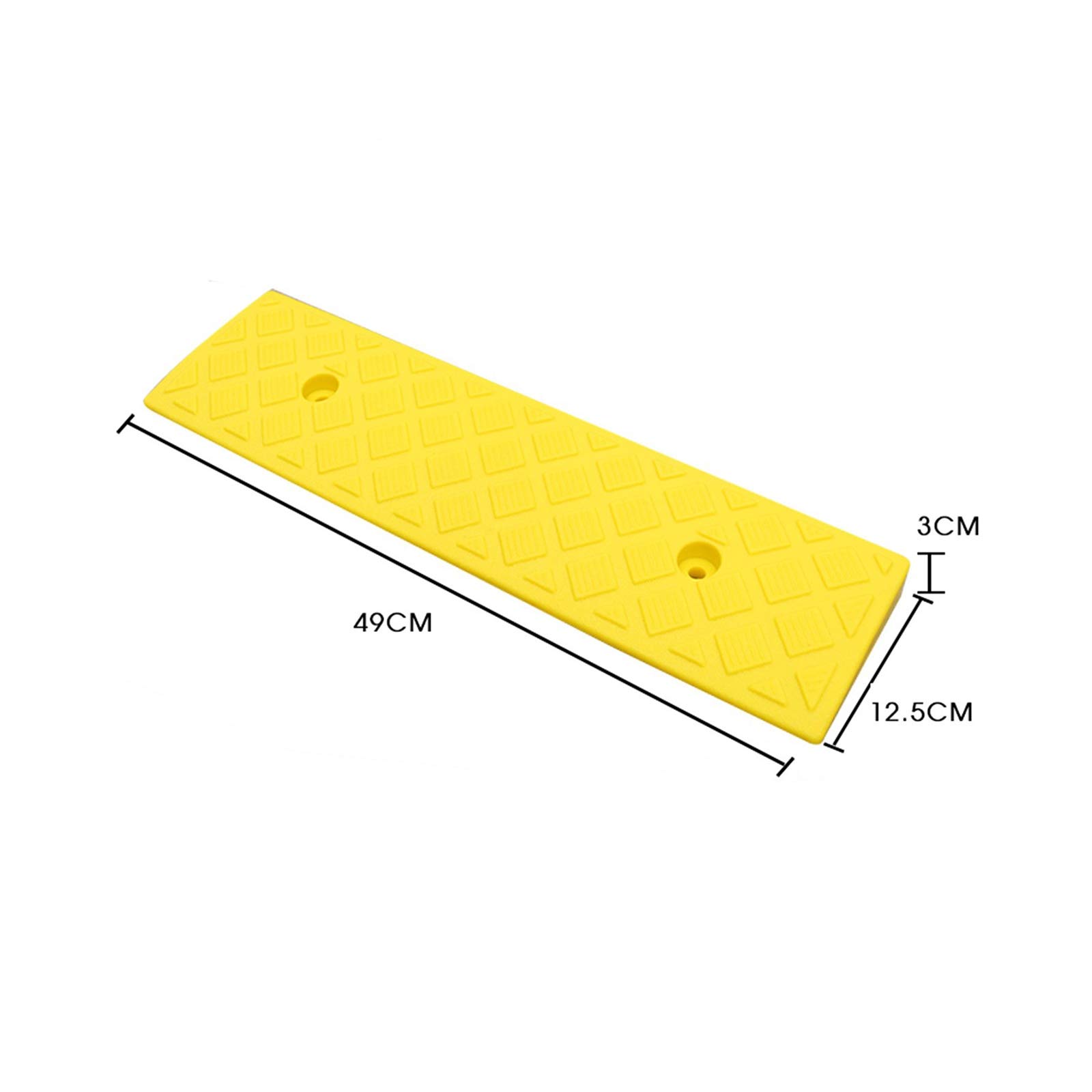 Rampa de seguridad para silla de ruedas, rampas de seguridad para sillas de ruedas, antideslizantes, portátiles, pequeñas rampas de plástico, 3/5 cm, rampas familiares (dimensiones: 49 x 12,5 x 3 cm