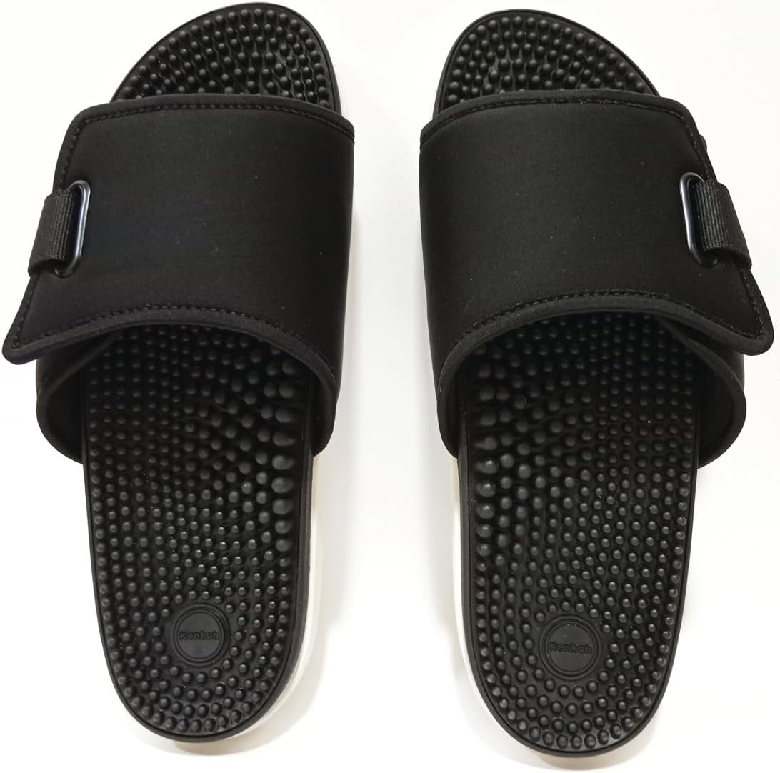 KenkohKenkoh Japanese Therapeutic Sandals with Massaging Footbed – Stimulate Feet Pressure Points for Natural Wellness - for women (Nagomi - Black, 36 EU)