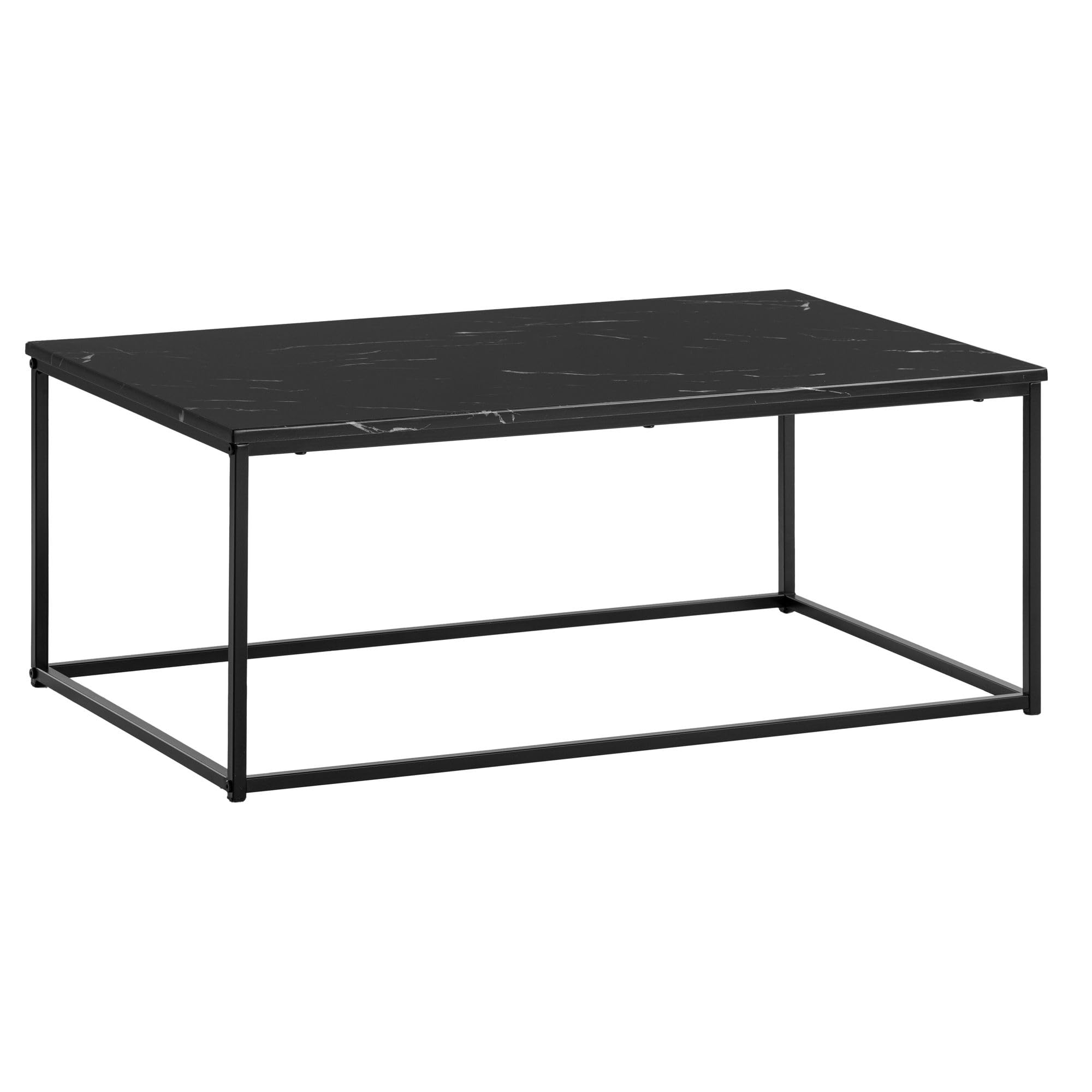 Moderne Vierkante Salontafel 100 X 60 X 40 Cm, Woonkamertafel Met 4 Lades Schuifblad Zwart