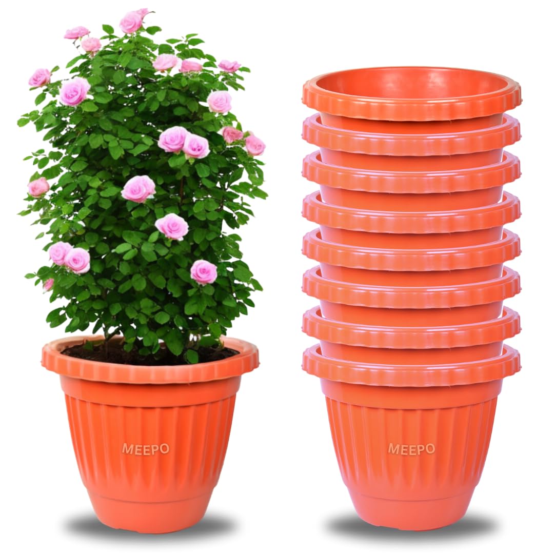 Meepo Flower Pots for Home Decoration for Plants, Plastic Plant Pot for Garden Big Size, Planters Plantoos for Small Thulasi Madam(10 Inch,P08) (B0CH4PP4BZ) Amazon Price History, Amazon Price Tracker