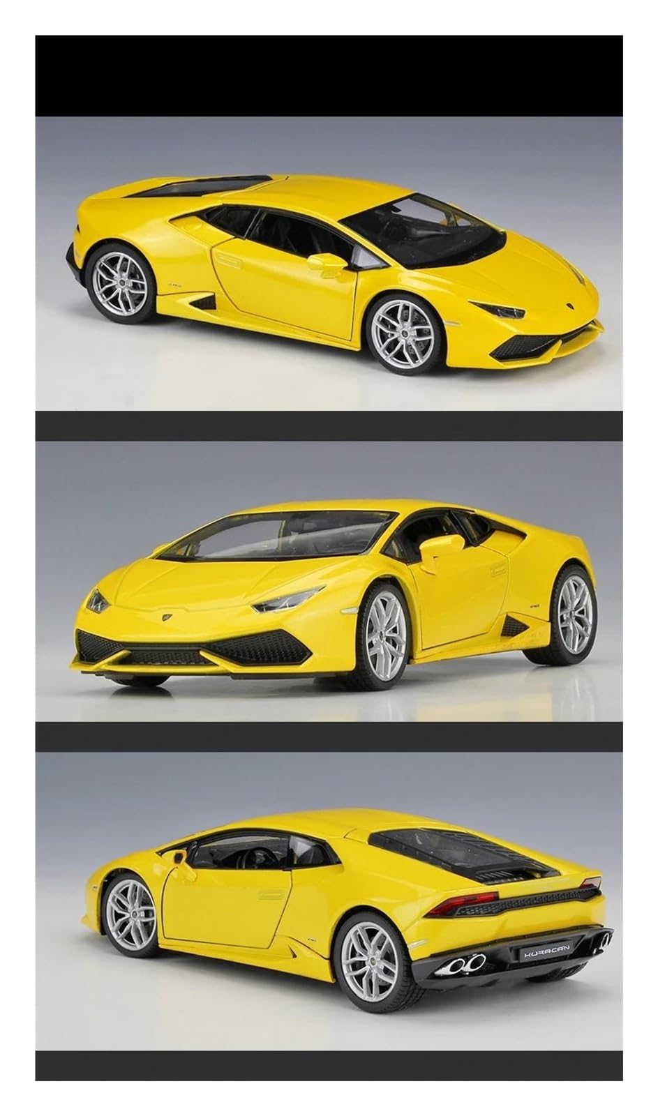 Veicoli a Motore in Scala 1:24 for Lamborghini Huracan LP610-4 Mini Modello di Auto in Lega in Scala di Simulazione, Modello in Metallo, Ornamenti Creativi Modello di Auto Replica(Black)