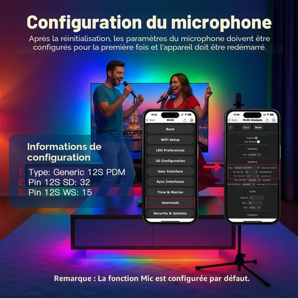GLEDOPTO ESP32 WLED Contrôleur avec 4 sorties Ethernet Music Sound UART 20A Fusible Ingéniable pour WS2811 WS2812 SK6812 WS2815 Bande lumineuse RVB numérique adressable IC (618WL-4 sorties)
