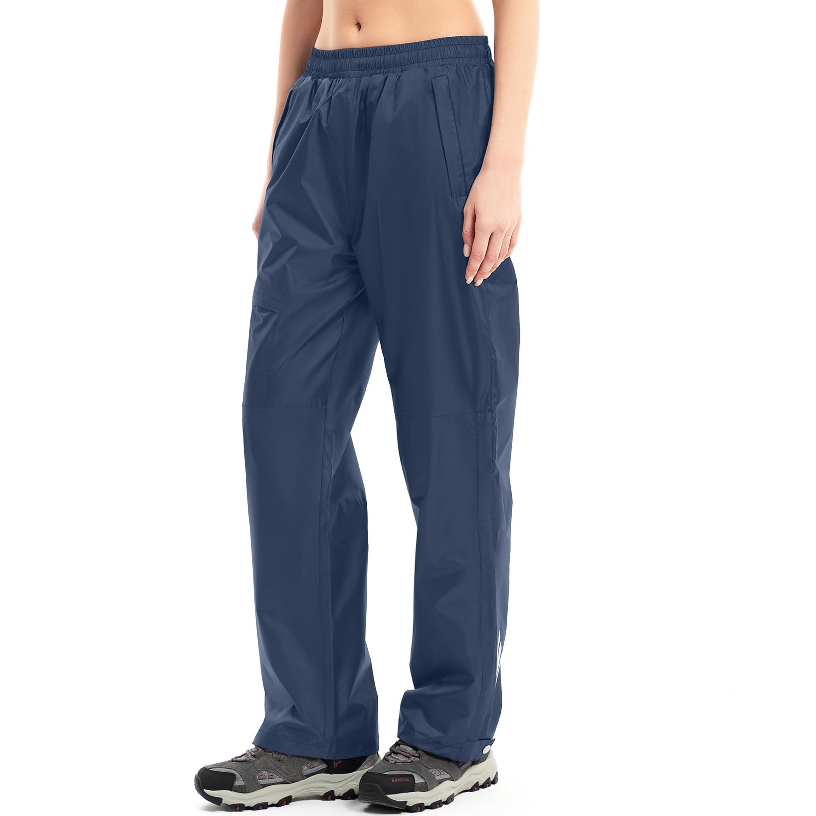 Yenwits Regenhose Damen Wasserdicht Atmungsaktiv Leicht Fahrrad Überziehhose Winddicht Wanderhose Outdoor Trekkinghose Arbeitshose(2090,Blau,L)
