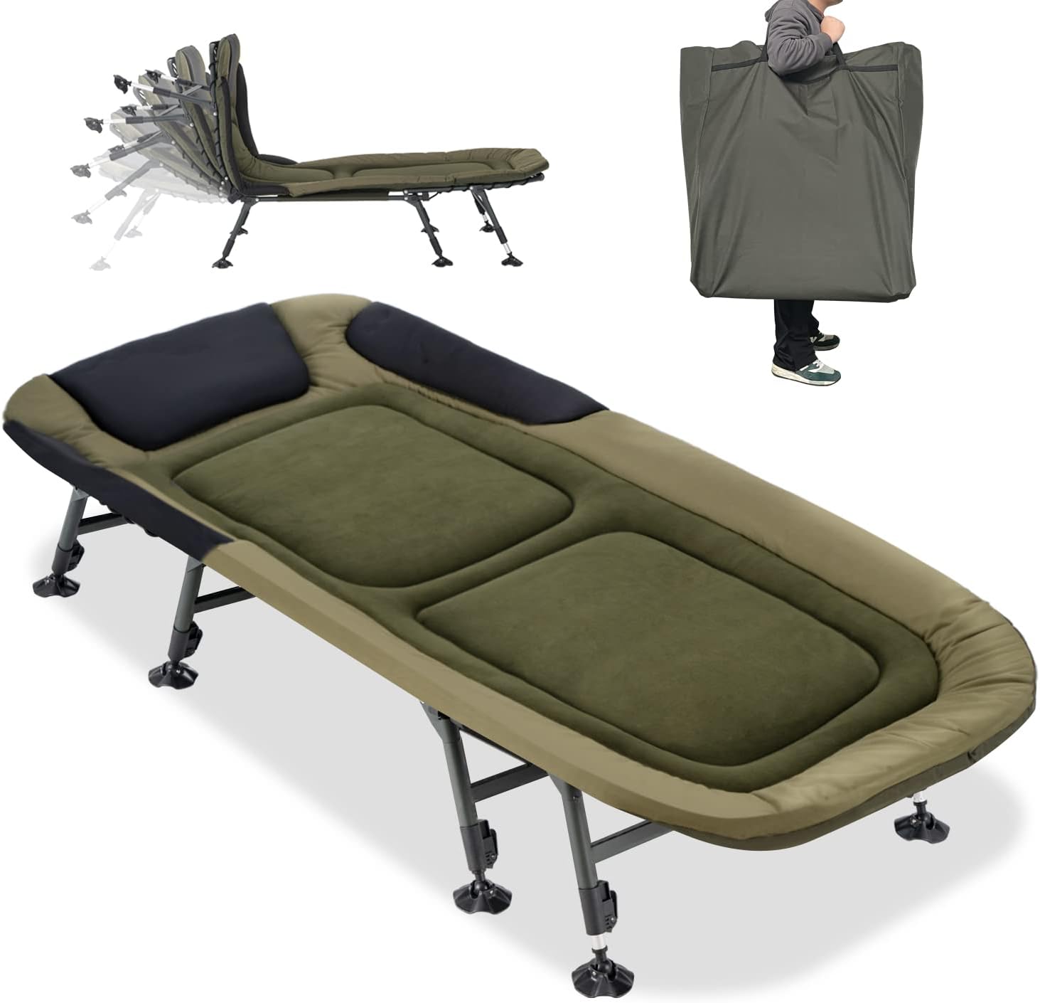 YOUGYM XXL Camping Cot for Adults 330Lbs with Carry Bag