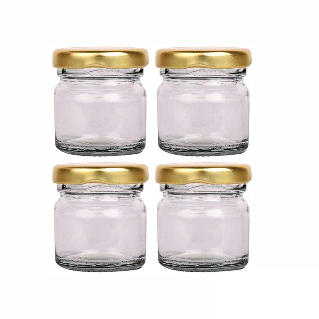 GIFTBASH KITCHEN STORAGE GLASS MINIATURE ROUND JAR(SET OF 4) @41ML