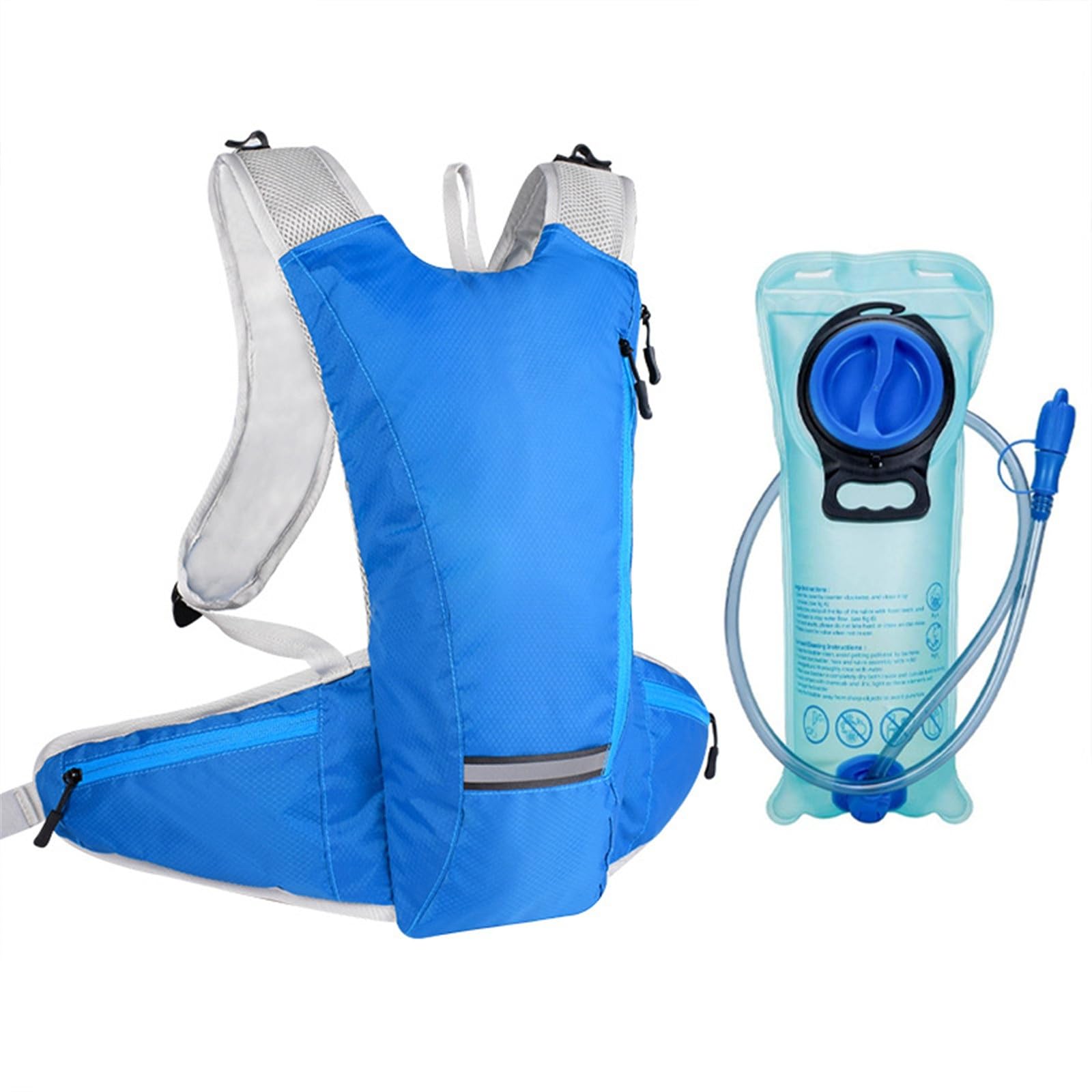Mochila de hidratación for Fitness con Bolsa Agua for Correr para Hombres Mujeres(Azul)