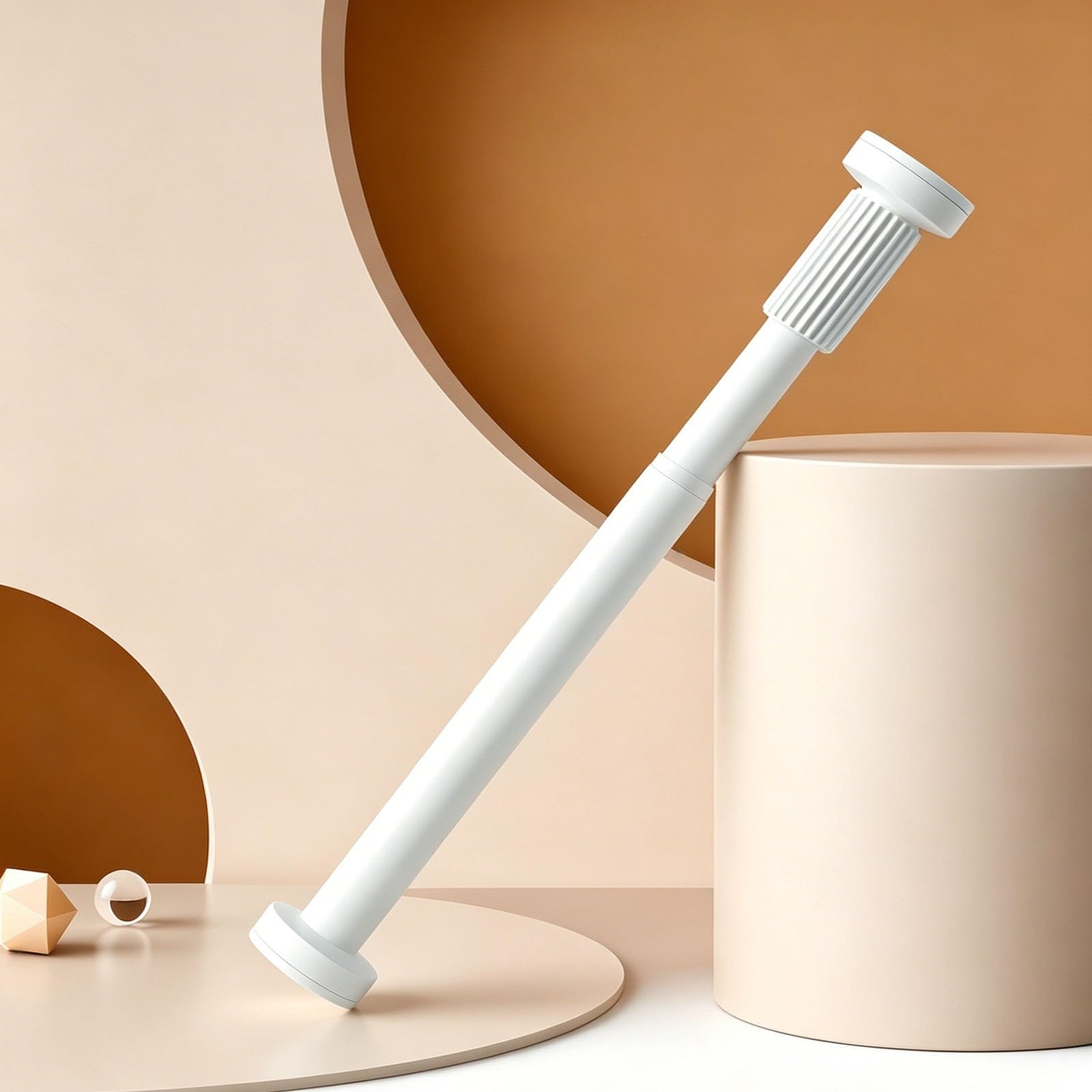 No Drill Curtain Rod, Adjustable Closet Rod, Strong Load-Bearing Capacity, Won't Fall Off, Suitable for Wardrobes, Restrooms, Bathrooms, and Kitchens(White,160-250cm/63.0-98.4in)