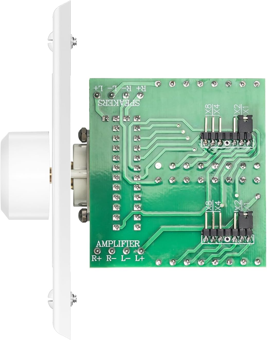 RECOIL VC-R100 100W Impedance Matching Wall Mount Volume Control Knob, Flush in-Wall Plate Rotary Knob for Hi-Fi Home Audio, for Dedicated Audio Zone Volume Adjustment, White Ivory Plates Included