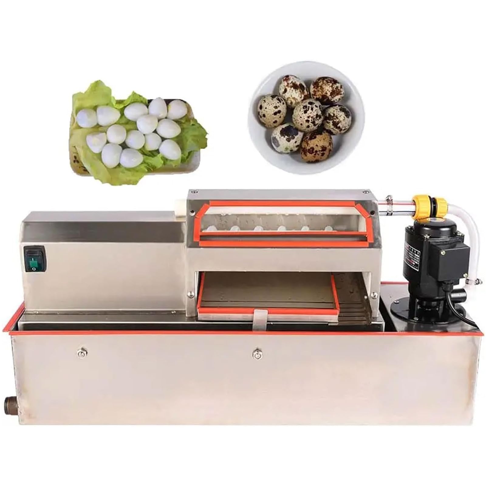 Máquina eléctrica para descascarillar huevos de codorniz, diseño compacto con spray de agua automático para pelar fácilmente pájaros y huevos en conserva