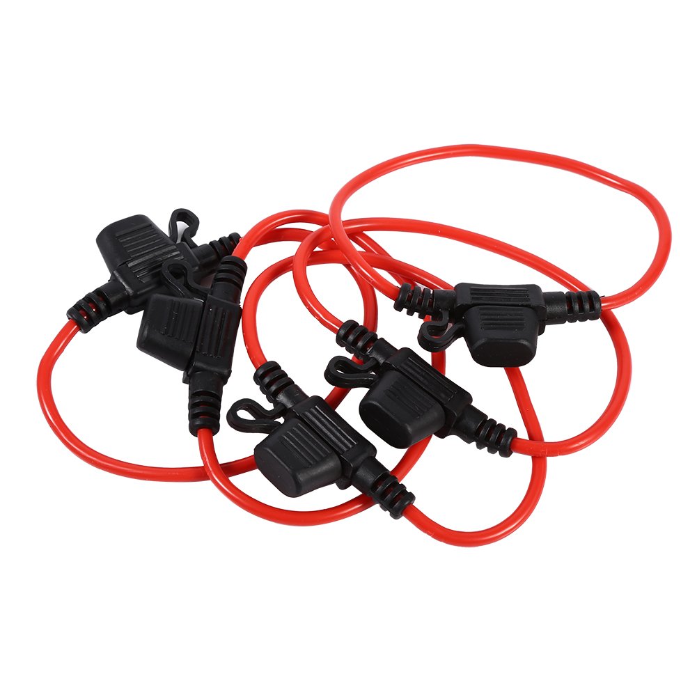 Jatiler Portafusibili in Linea 12V 5 Pezzi, Portafusibili a Lama 12Awg