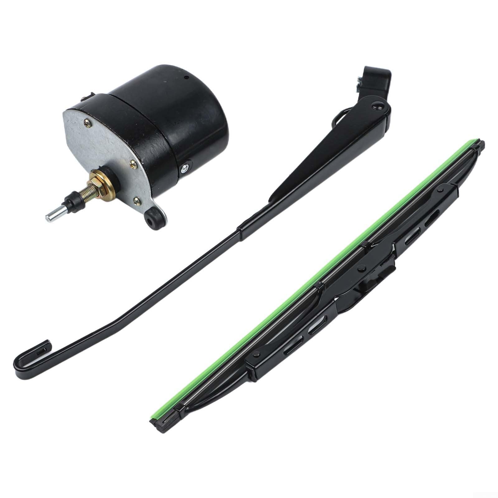 Moteur et bras d'essuie-glace 12 V avec assemblage de lame de 300 mm, angle de grattage réglable de 45 à 120 degrés, compatible avec bateaux, camping-cars, tracteurs, caravanes, VTT et UTV