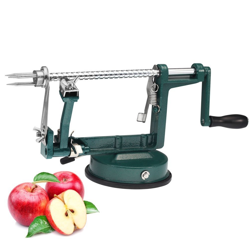 Apple Peeler Stainless Steel with Suction Base Green