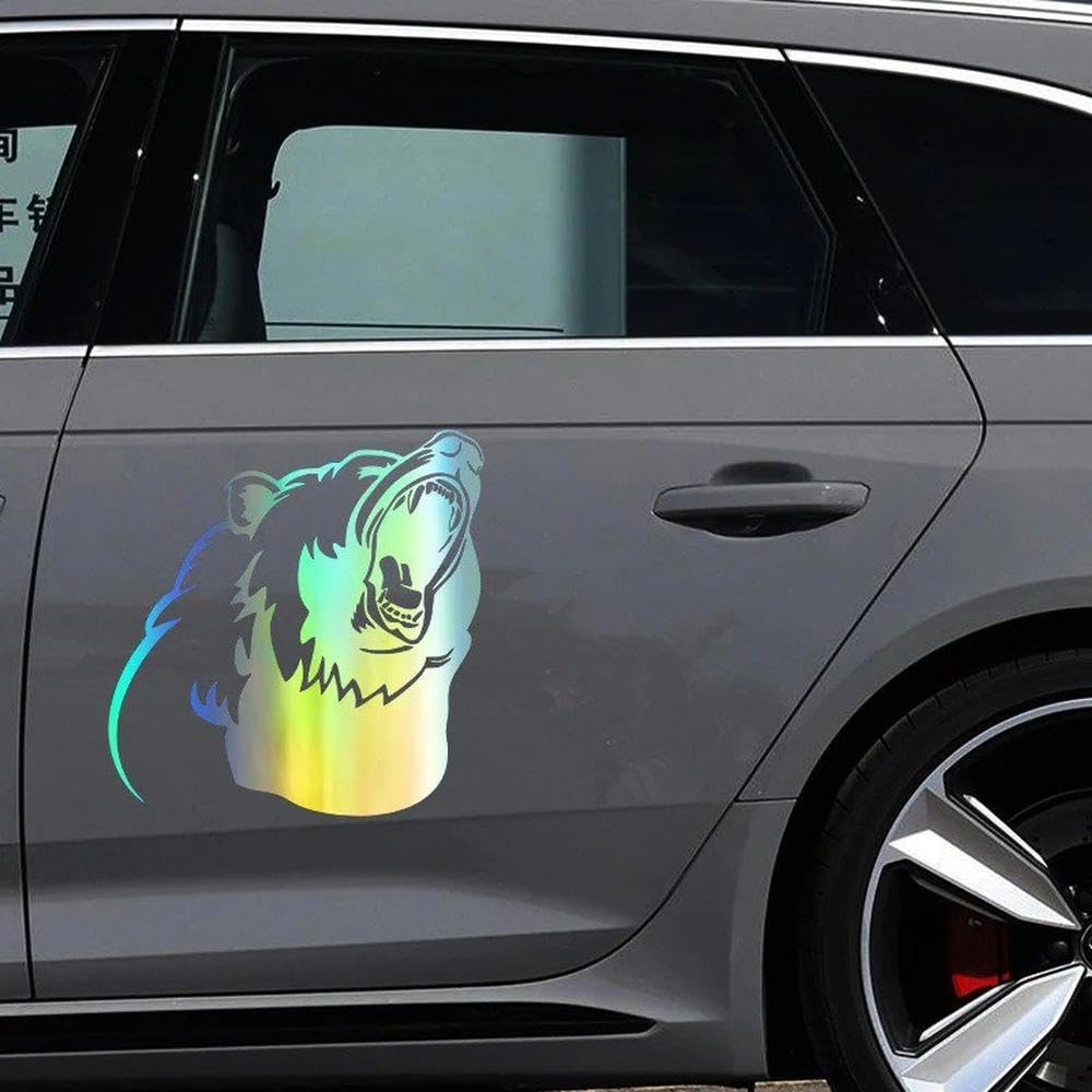 Adesivo Per Auto Con Orso, Decalcomania In Vinile Per Decorazioni Per Finestrini Del Paraurti Dell'auto(Black)