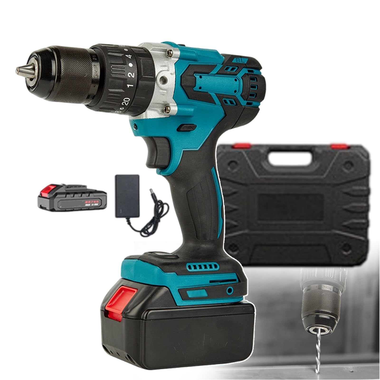 Trapano Elettrico Brushless, Trapano A Percussione 0-3600/Min, Avvitatori Elettrici, Trapano Elettrico per Foratura Viti, Kit Avvitatore Elettrico A Batteria, Batteria 88vf,15-Cell