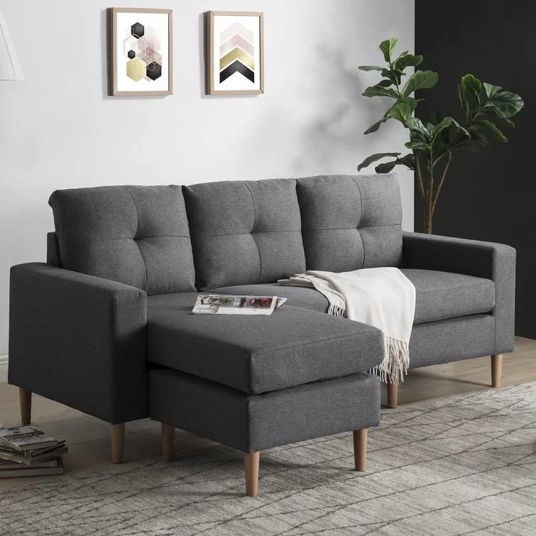 Novo 4 Seater Fabric L Shaped Sectional Sofa Set for Living Room (Left Side,Grey)-image-31