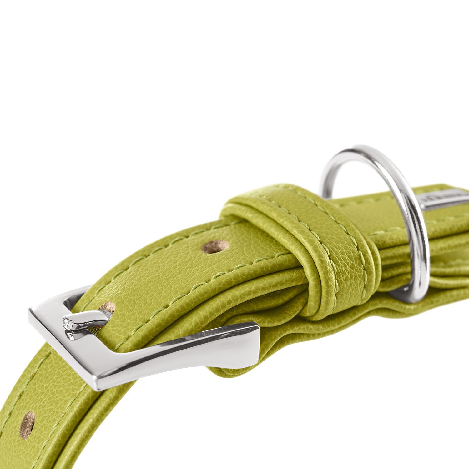 HUNTER Amalfi Dog Collar Colour: Green, Vegan, Faux Leather in Nappa Look, Soft, Easy to Clean, Brilliant Colour - Image 4