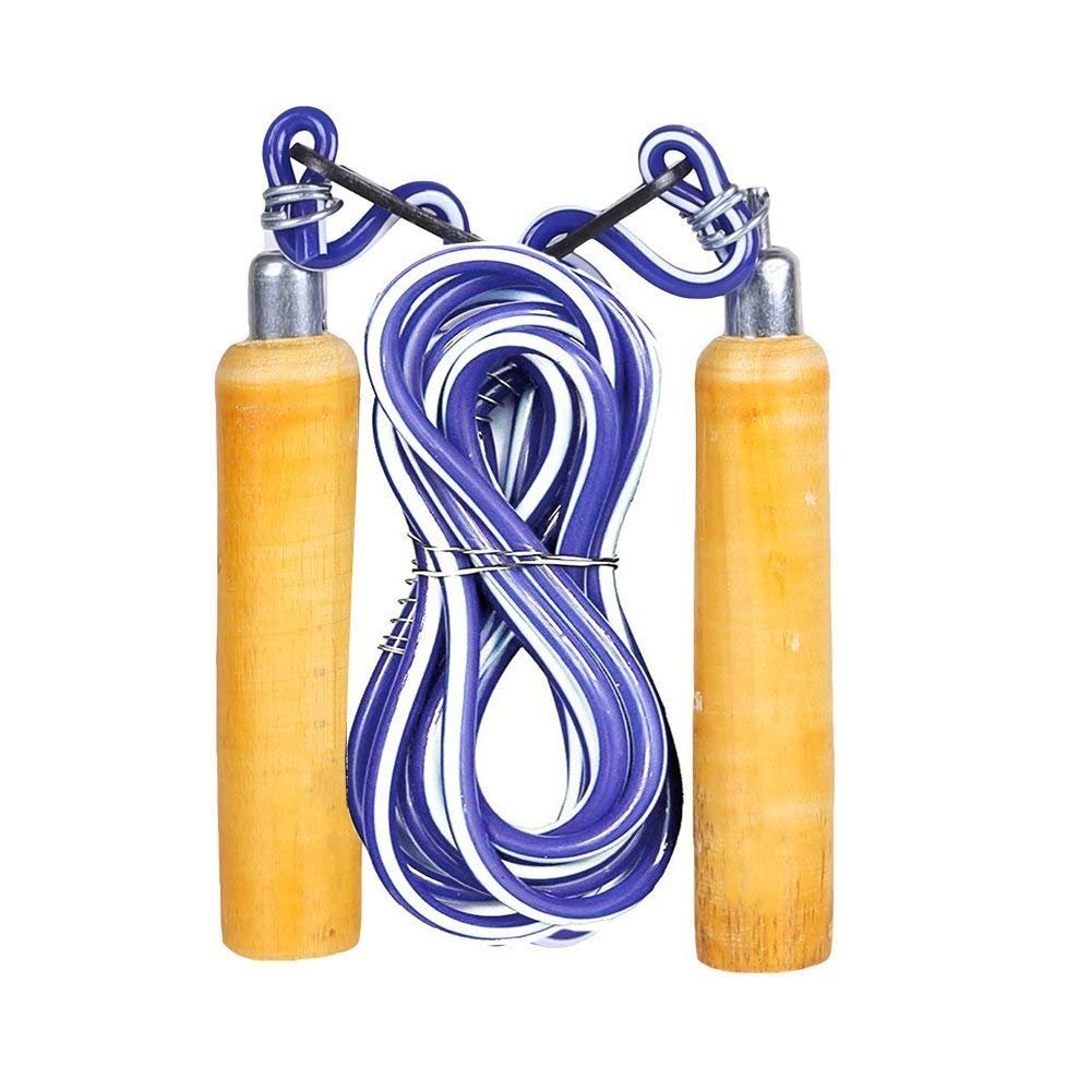 SanR 9ft Wooden Blue Ball Bearing Skipping Jumping Rope (Pack of 1) (B07GDLH7TV) Amazon Price History, Amazon Price Tracker