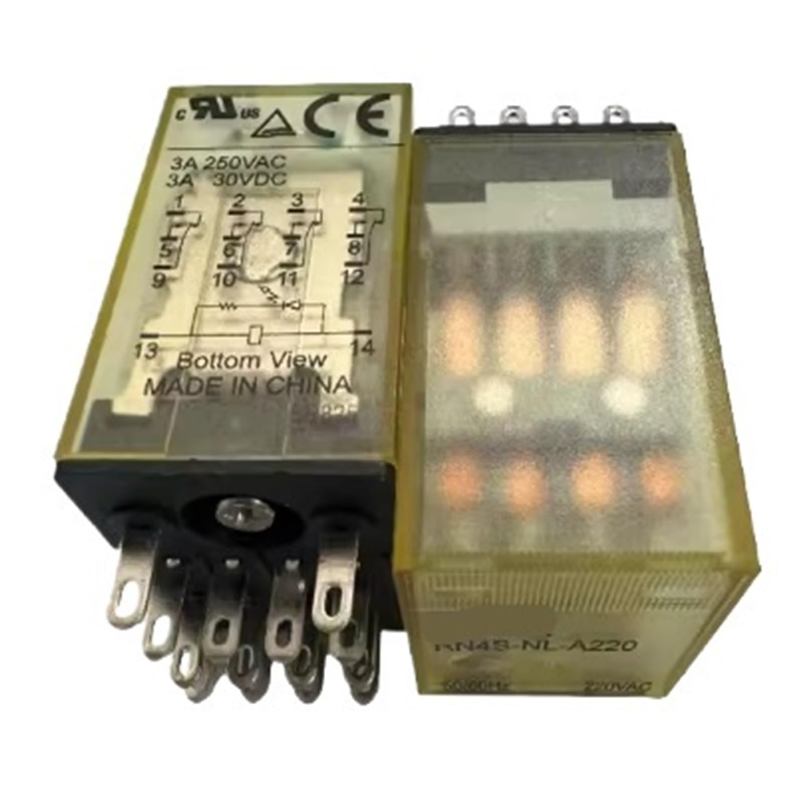 Relais RN4S-NL-A220 RY4 finition supérieure et voyant led