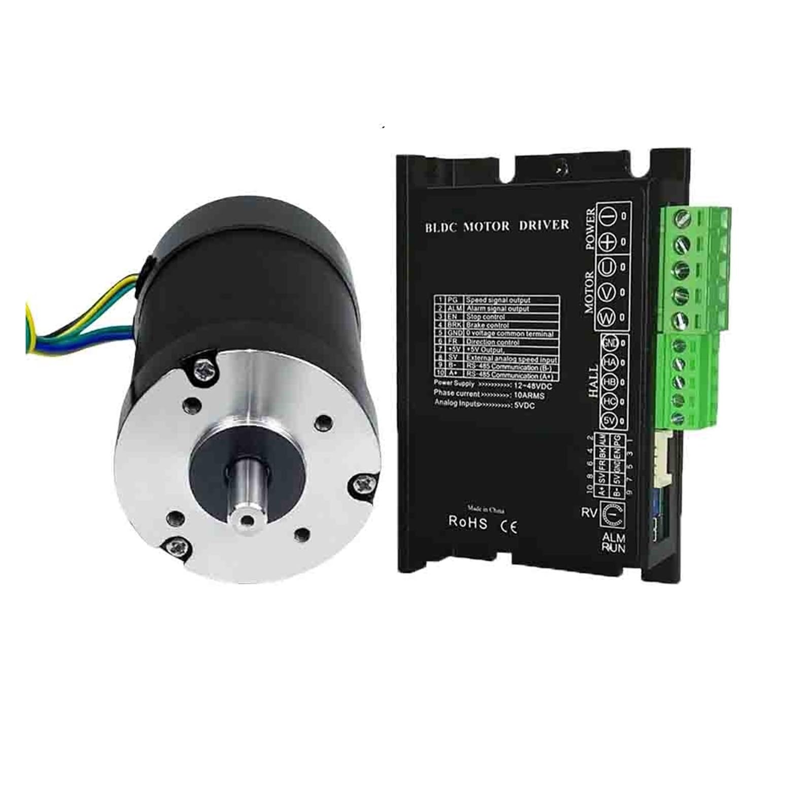 Bezszczotkowy silnik BLDC o mocy 100 W, 3000 obr./min, 5000 ., 10000 ., NEMA23 Trójfazowy bezszczotkowy prądu stałego 24 V z napędem analogowym RS485 do CNC,Przemysłowe i DIY(3000Rpm)