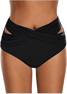 STKOOBQ Roupa de banho para mulheres cintura calças controle calcinha franzida barriga biquíni maiô feminino maiô tanquíni feminino