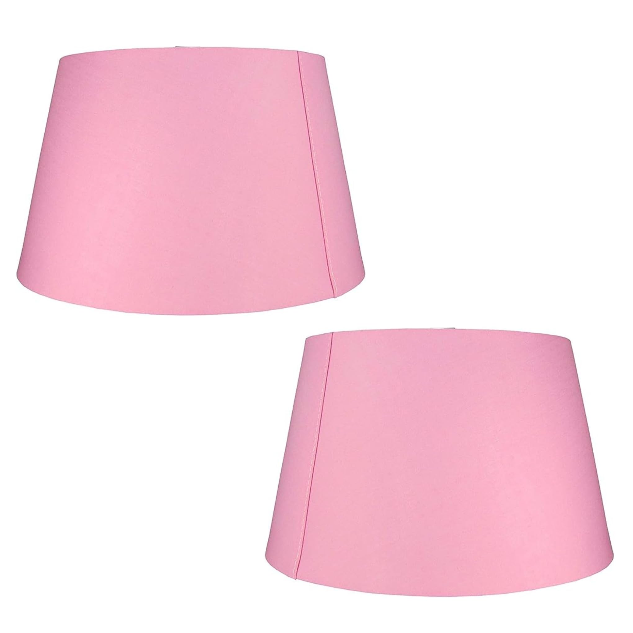 Cotton Drum Shade X2 – 12 inch Easy Fit ES/BC Shade for Living Rooms, Bedrooms, hallways and Kitchens, Pendant Lampshades or Shades for Table Lamps (2, Pink)
