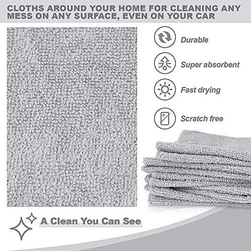 Fumete Microfiber Towels Roll Microfiber On A Roll Tear Away Cleaning Towel 12" X 12" Reusable Washable Microfiber Towel For Car Soft Cleaning Rag All Purpose Absorbent Kitchen Cloth (Gray,1 Roll) #TOP2