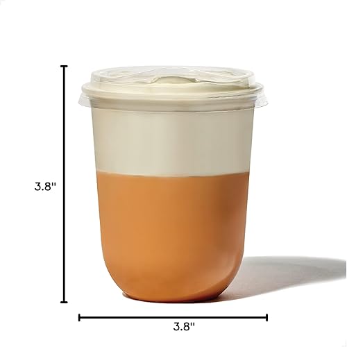 Miniatura 3 de TOSSWARE NATURAL - Juego de 50 tapas planas para vasos fríos de 3.780 in a base de plantas  Tapa con popote alternativa de plástico  Transparente,