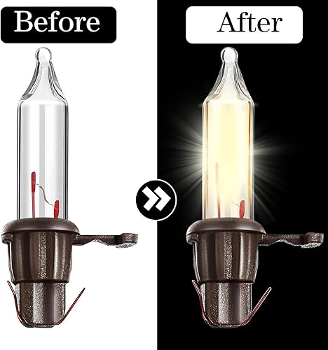 Miniatura 7 de Mudder 100 bombillas de repuesto múltiples, juego de luces navideñas de alambre, 2.5 voltios (RBG-25M) (transparente y verde)