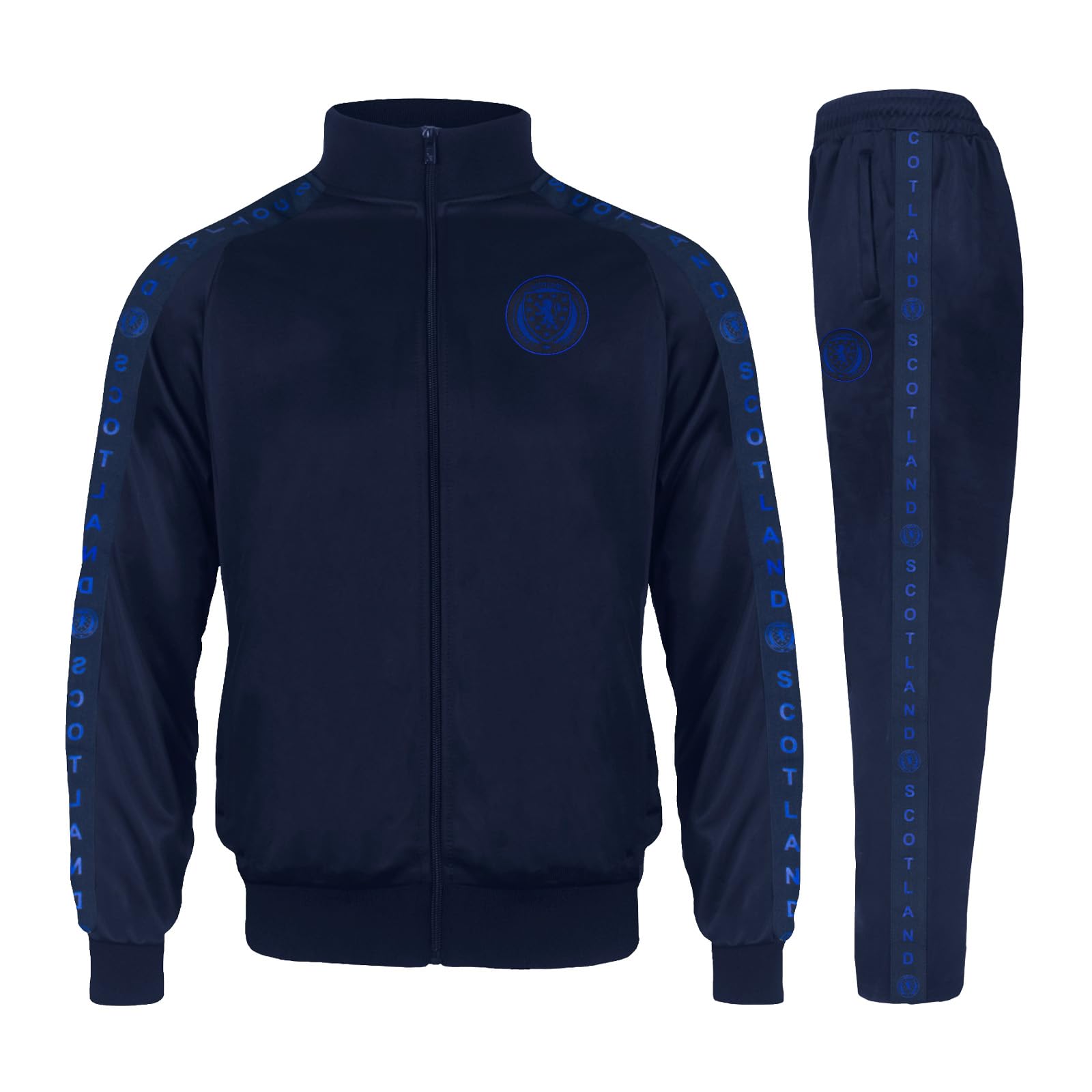 Scottish Fa Men's Navy Blue Scotland Official Tracksuit - Taped Track Jacket & Pants Navy Xxl