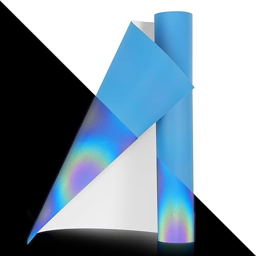 AHIJOY Vinilo reflectante permanente de 12 pulgadas x 5 pies, vinilo adhesivo azul para tazas, manualidades, letreros, álbumes de recortes, letras, disponible en Yaxa Peru