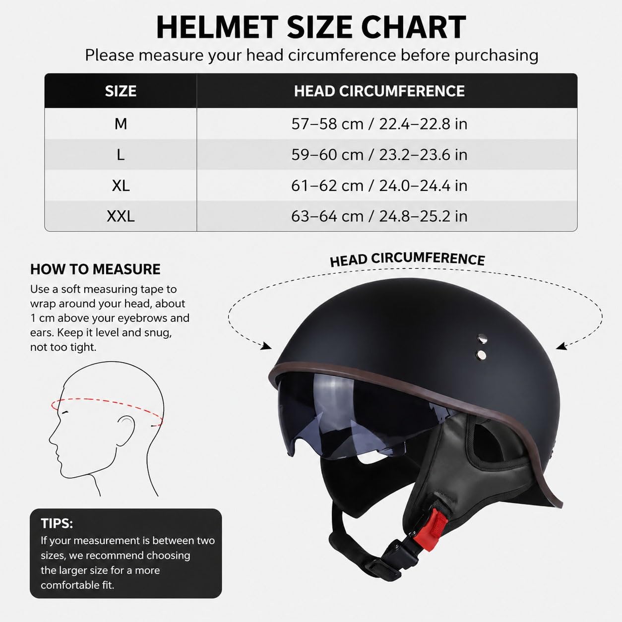 Retro kask motocyklowy półotwarty, homologacja ECE, z wbudowaną osłoną i szybkim zapięciem, unisex do skutera