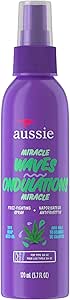 Aussie Miracle Waves Frizz-Fighting Hair Spray with Hemp Seed Oil for Wavy Hair, Paraben-Free, 168 mL