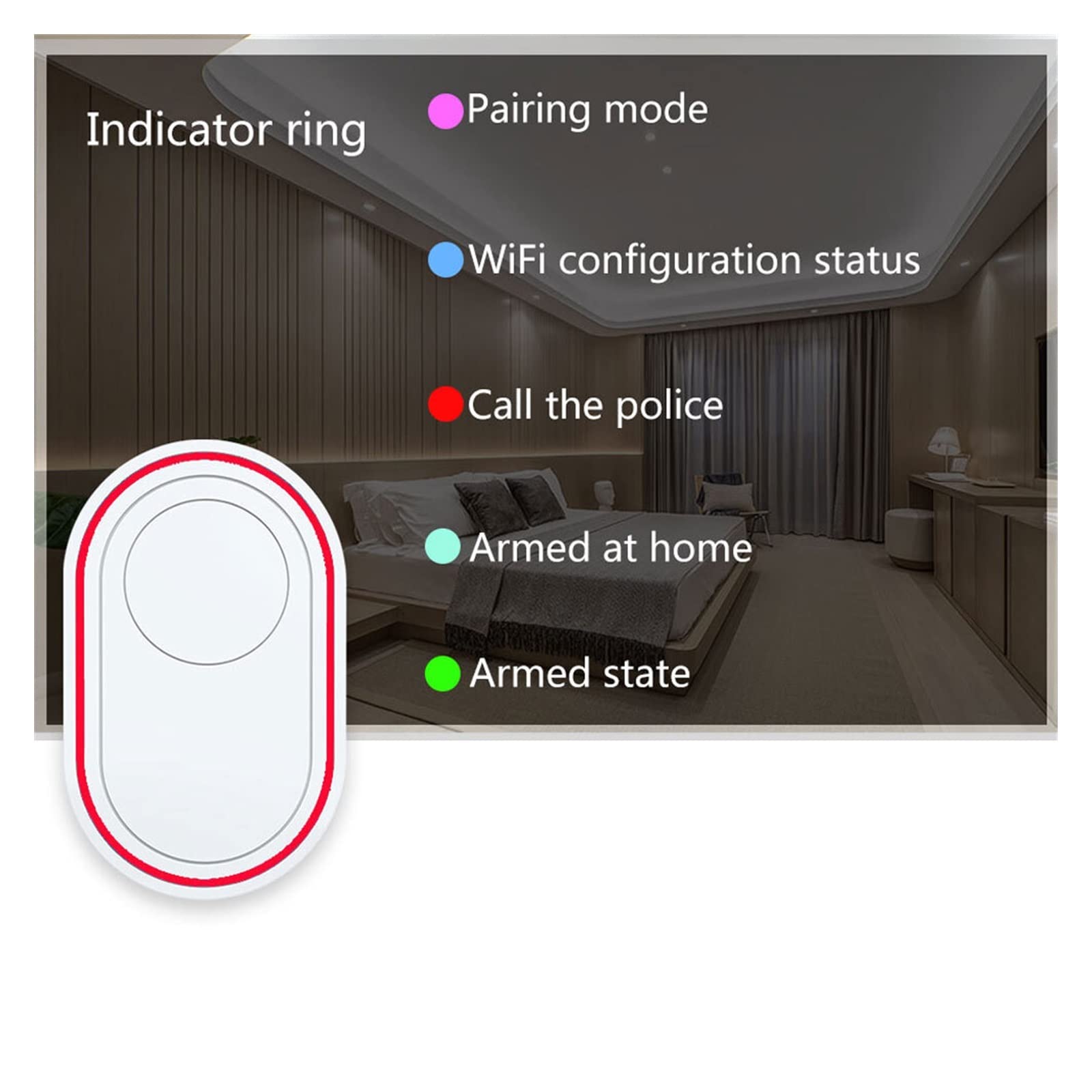 DB11 Tuya WiFi Sistema Inteligente de Alarma for el hogar Campana de la Puerta de Seguridad inalámbrica Aplicación Timbre de Control Pir Sensor de Movimiento(DB11-C)