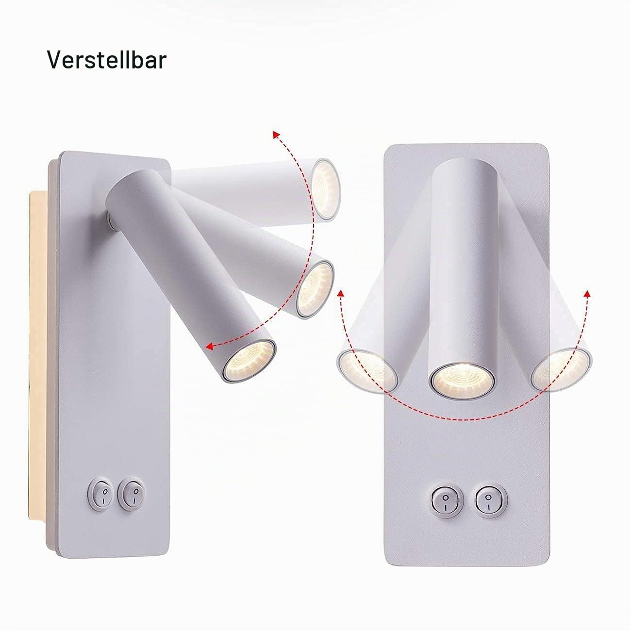 Nachttisch Leselampe Wandmontiert, LED Wand Leselampe für das Bett, Plug-in Wandleuchte Set mit 2 Stück, Bett Leselampe 3W 3000K Buchlicht mit 9W Umgebungsbeleuchtung