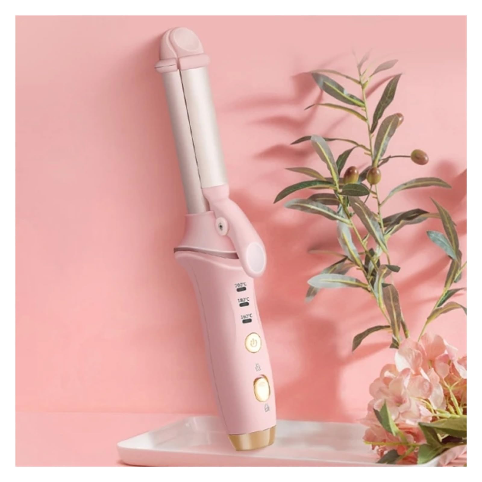 Mini plancha rizadora de pelo 2 en 1, minivarita rizadora de viaje for cabello corto, planchas de pelo inalámbricas cuicui (Size : Rosa)