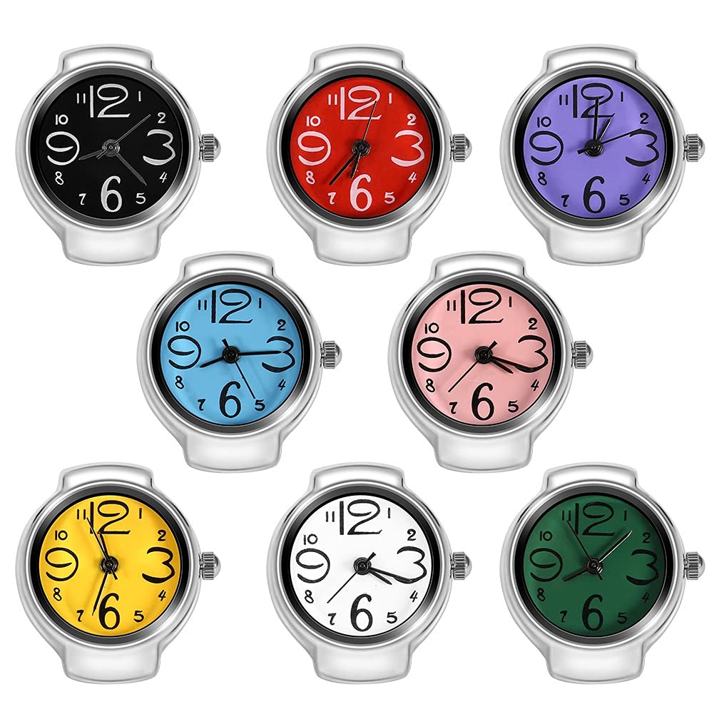 YUYTERing Watch 8 Color Fashionable Women's Men's Quartz Analog Round Ring Love Quartz Watches Digital Watch for Different Occasions(Black)