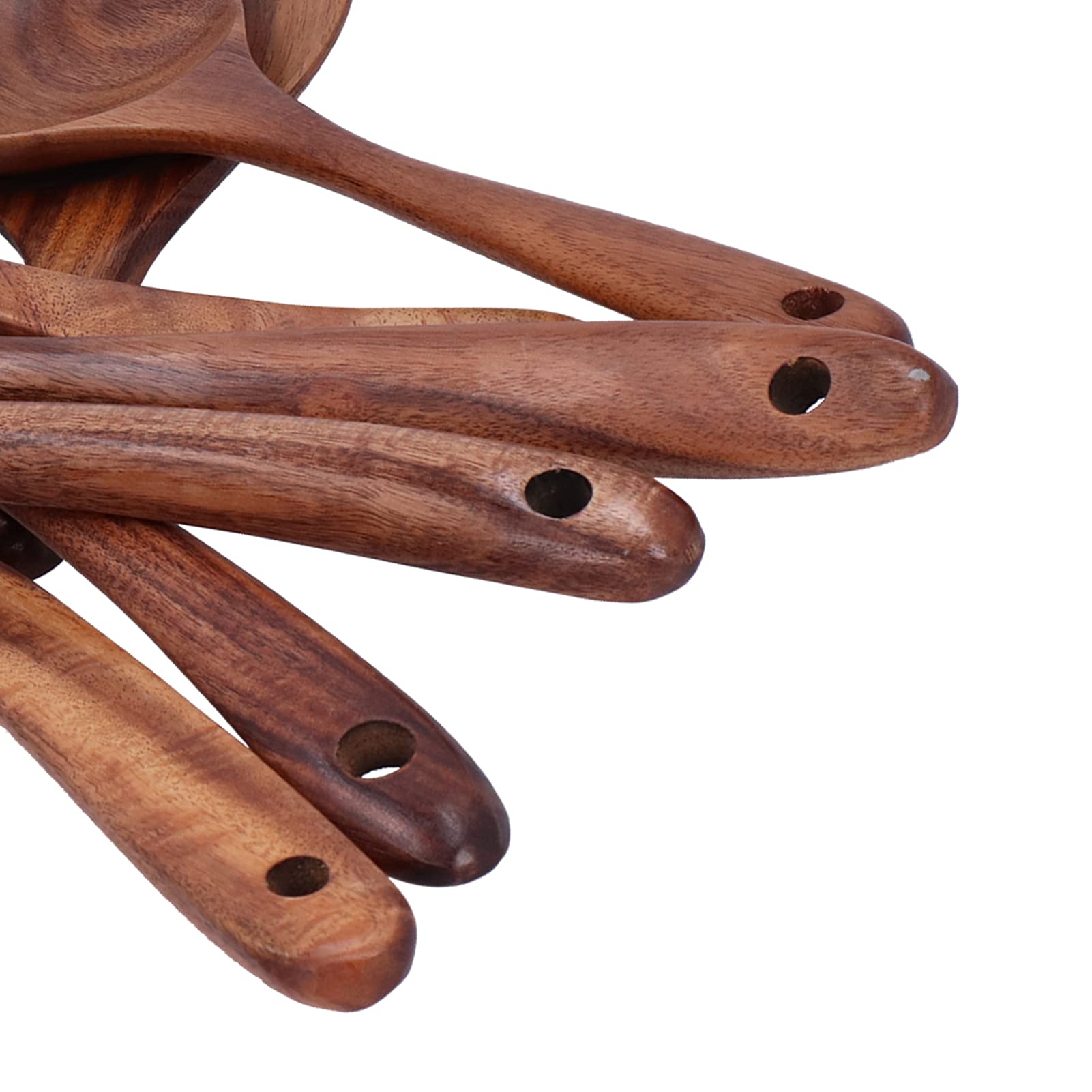Generic Set di Cucchiai da con Manico Lungo per Uso Domestico, Utensili in Legno Durevoli, Kit di Utensili da da 7 Pezzi