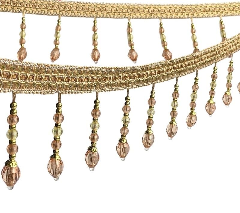 Garniture à franges, dentelle pour rideau, 12 mètres de perles tressées suspendues, garniture de rideau à franges, décoration de table de maison, canapé, bord de pompon, accessoires de couture (coul