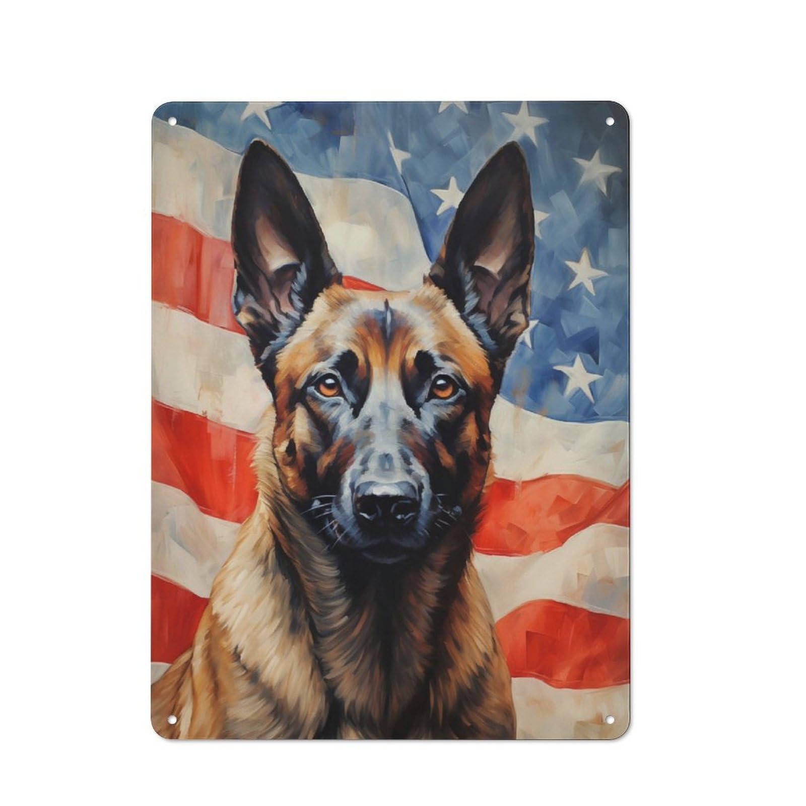 Junmoney Belgian Malinois Tin Sign 40X30cm For Café Or Home Bar, Rustic Wall Decor, For Garage, Workshop And Man Cave Decoration
