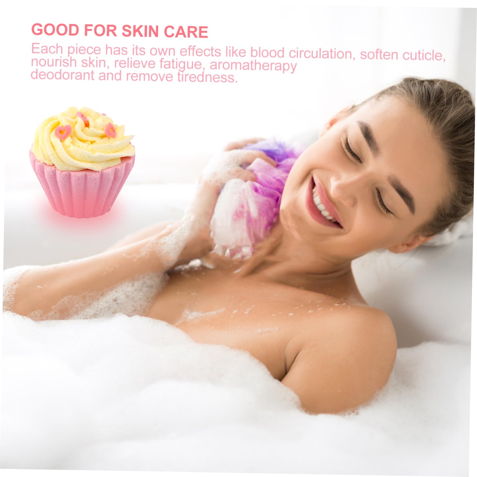 FOMIYES 6 Pack Cake Shape Spa Bath Balls Relaxation Bath for Skin Care Whitening Exfoliating