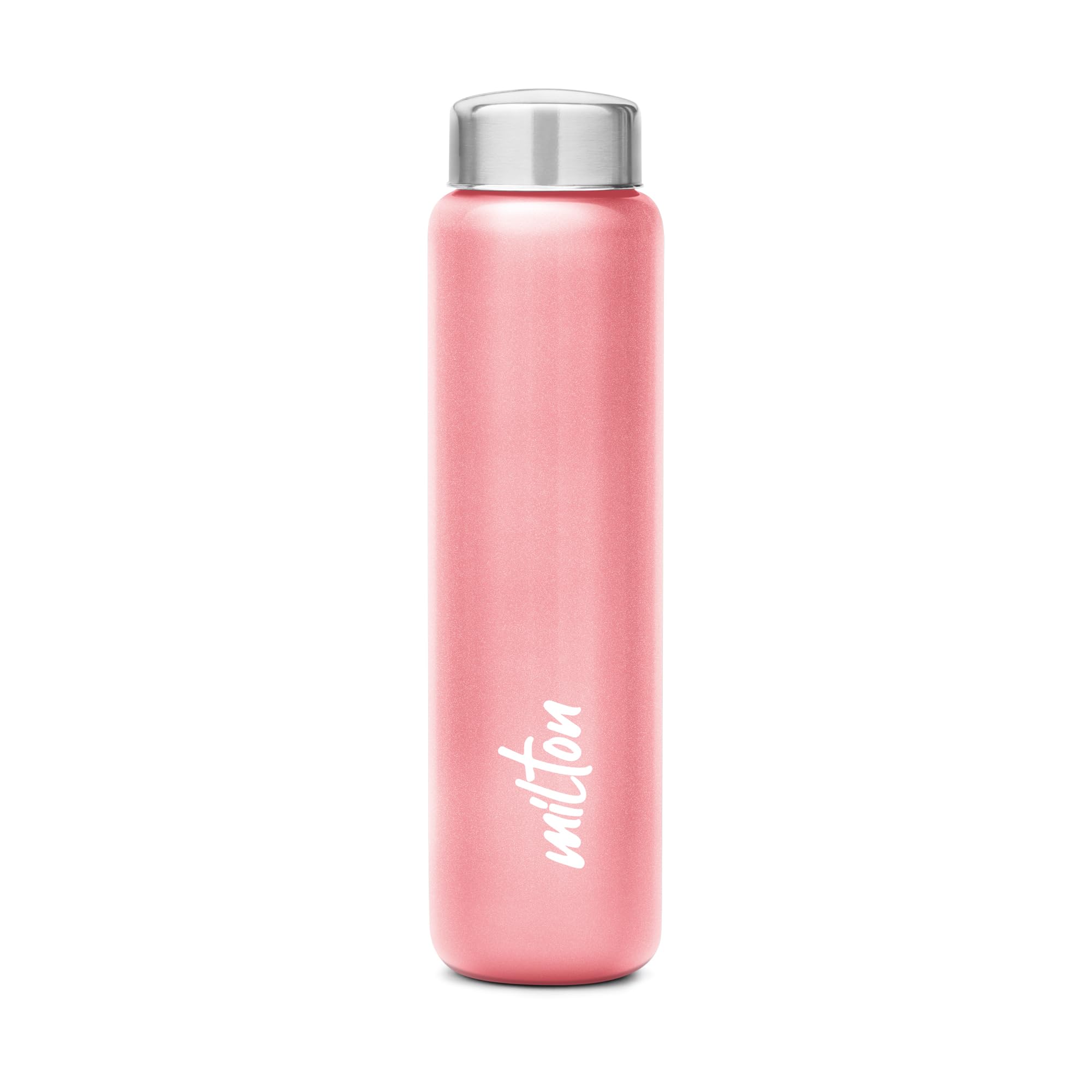 MILTON Aqua 1000 Stainless Steel Water Bottle 920 ml, Single Walled, ISI Certified I Leak Proof Lid, Rust Proof I For School, Office, Gym I Light Pink