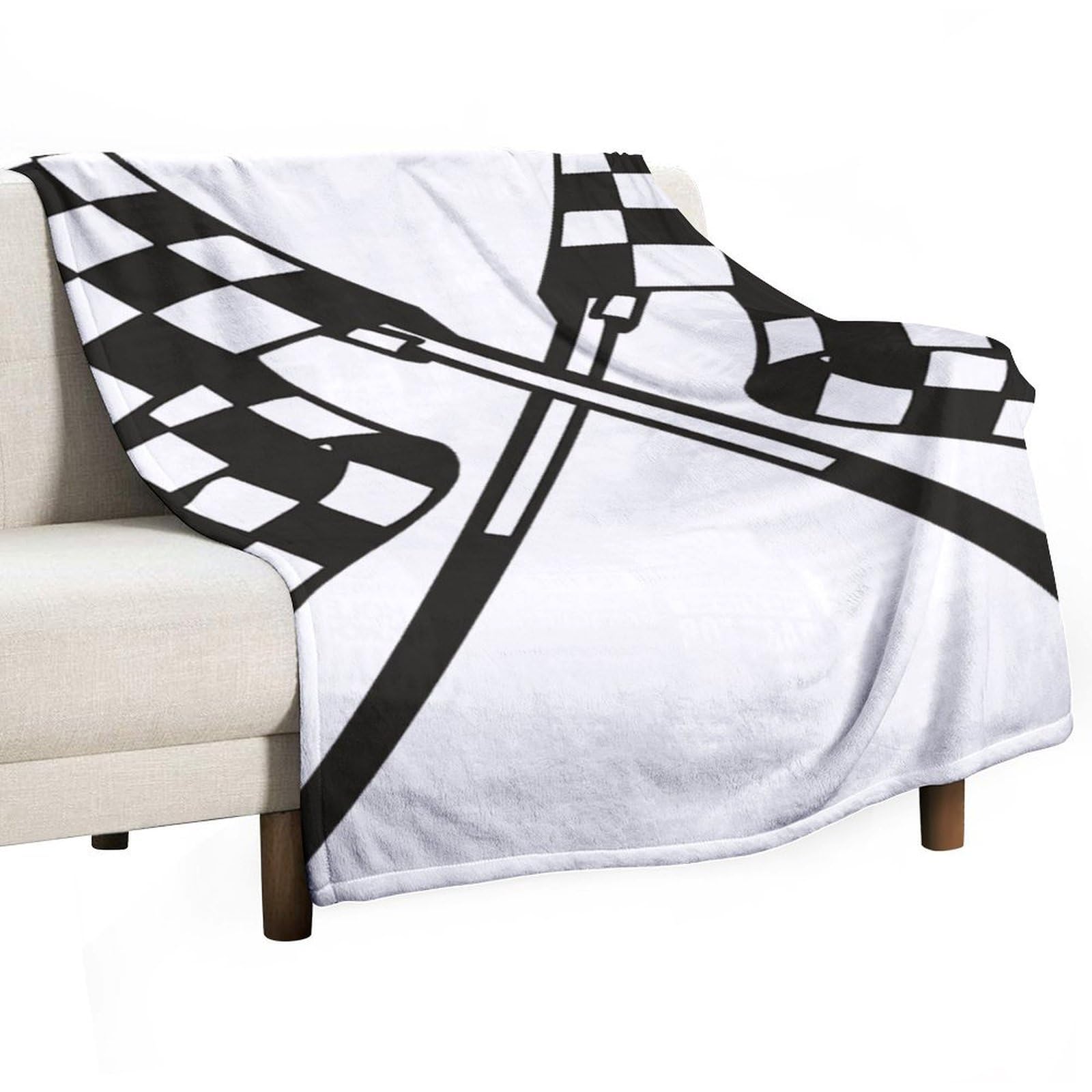 MHYRAC Flannel Blanket, Checkered Flags Race Flag Throw Blanket for Couch Sofa Bed Office, Soft And Comfortable Without Pilling