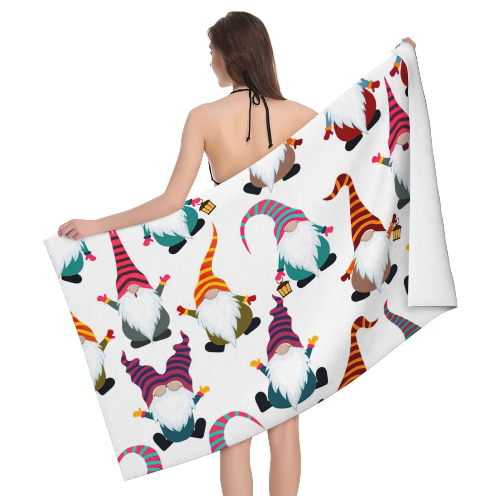 Serviette de bain microfibre cadeau de Noël rigolo drap de douche doux pour enfants et adultes