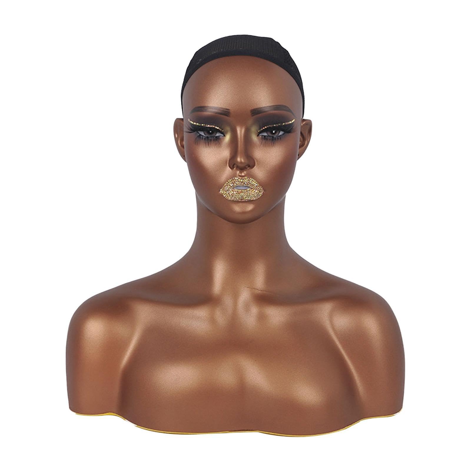AUYXSSZ Multi Mannequin Head Stand For Jewelry Wigs Scarves And Hats Suitable For All Environments Wig Head Mannequin Wig Display Model With Makeup Salons