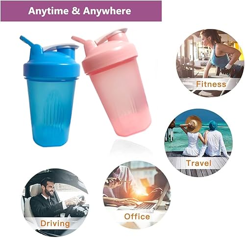 Miniatura 4 de EBAT Botella mezcladora de proteínas sin BPA a prueba de fugas marcas de onzas en relieve y mililitro mezcladora de jugo taza agitadora de fitness