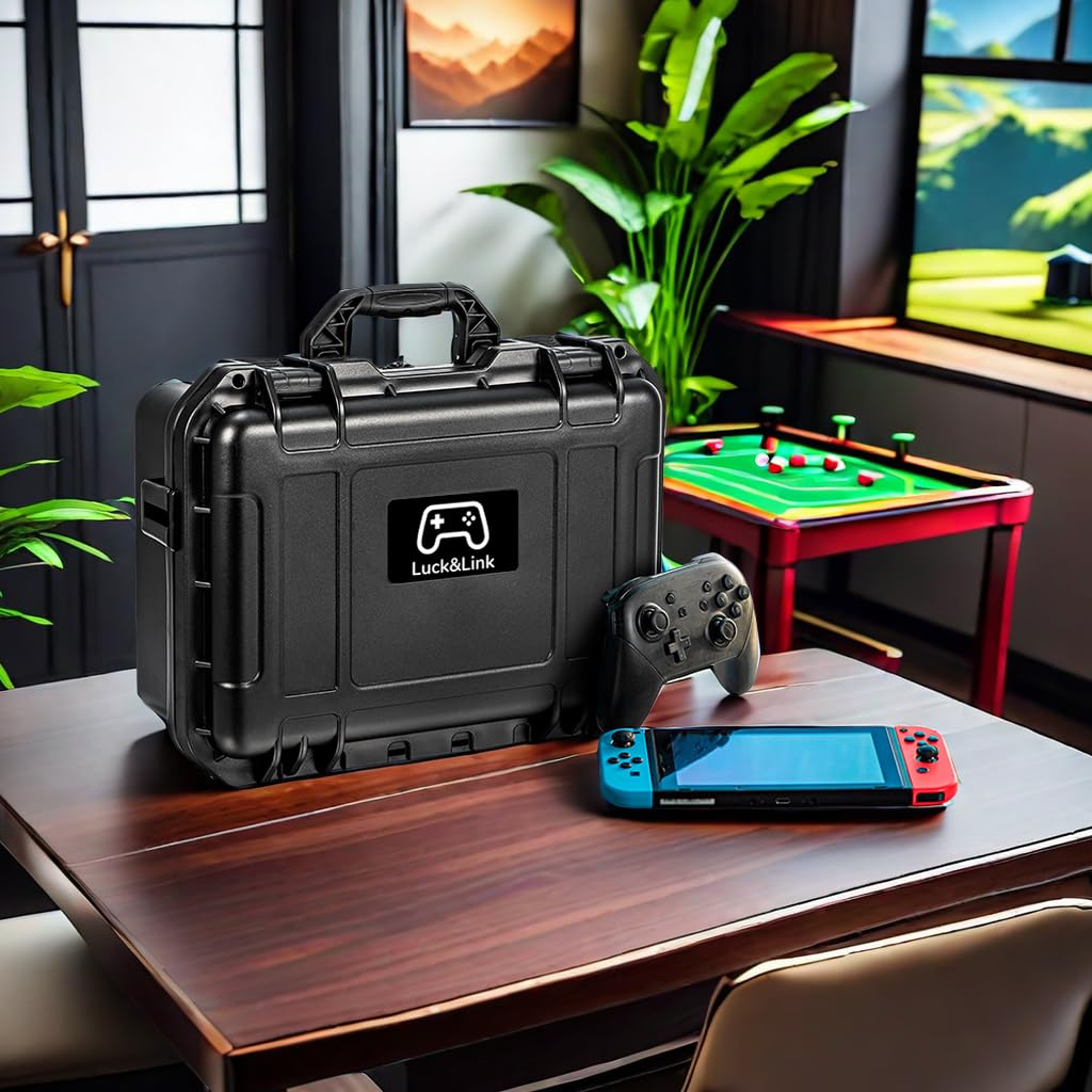 Luck&Link Custodia di trasporto adatta per Switch, Hard Professional Impermeabile Interruttore Custodia di trasporto per swtich,controller,piccola docking station e altri accessori AC Charge