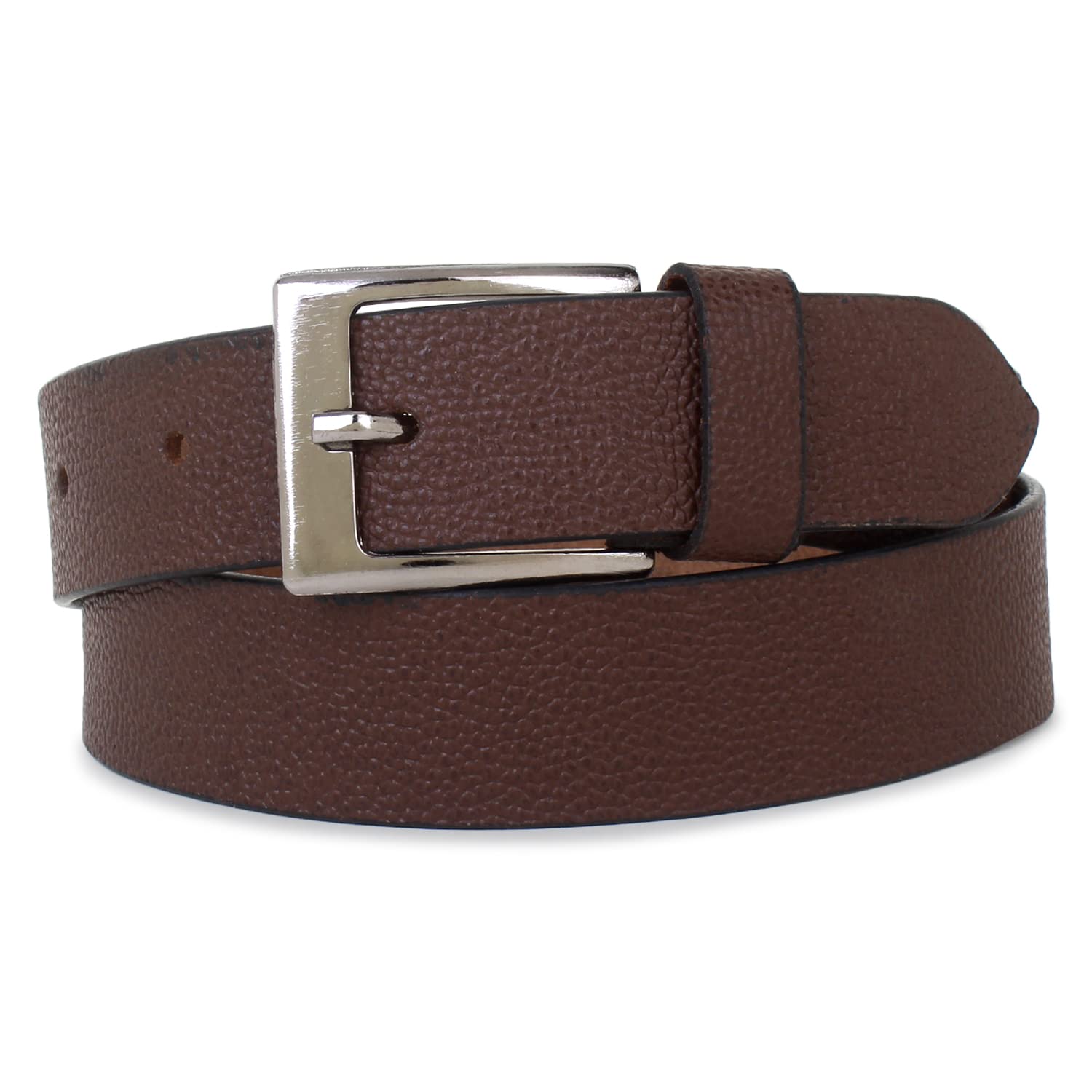 Zacharias Boy's Genuine Leather Belt for Kids kb-005_(Black & Brown) Pack of 2 (4-8 Years) 1
