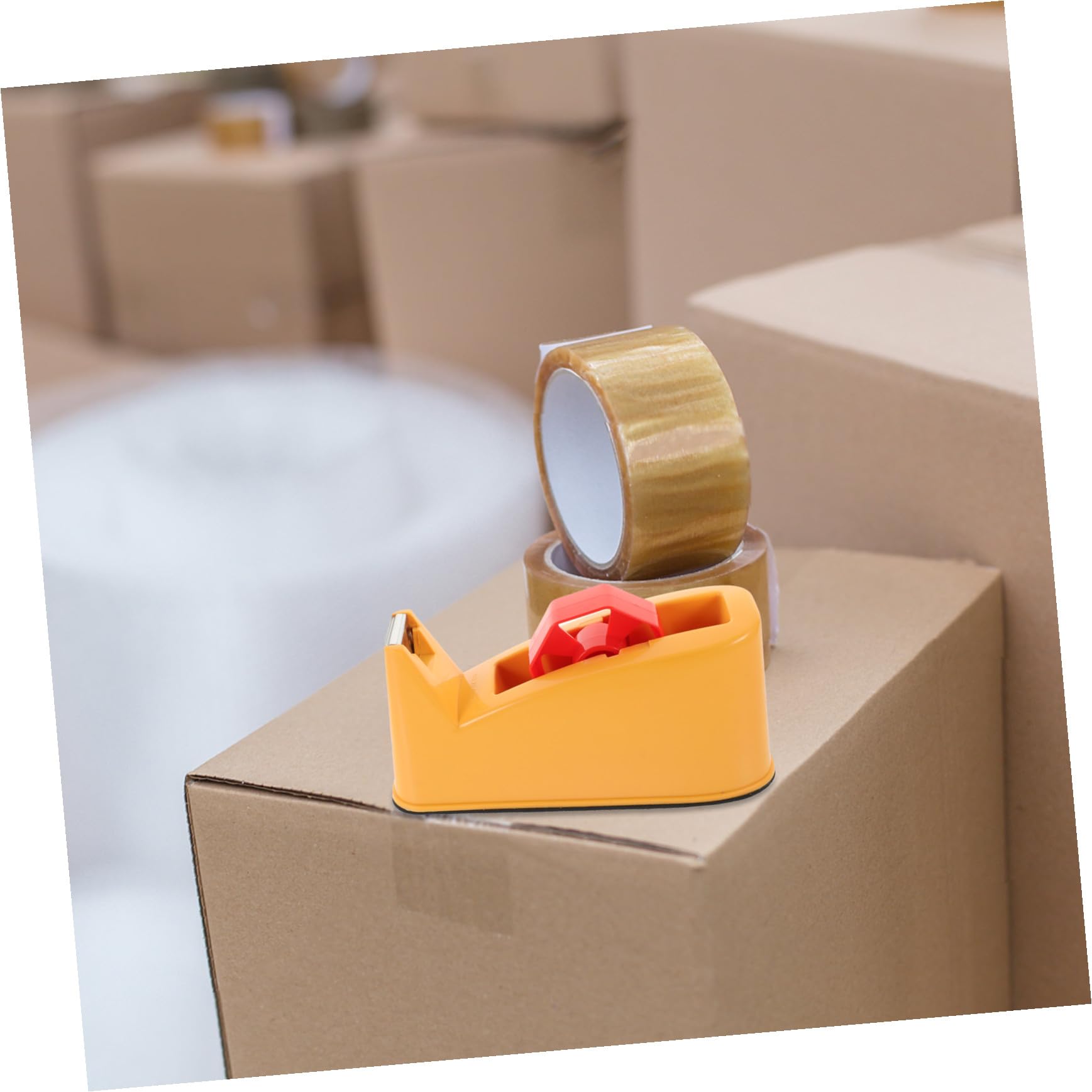 Operitacx Klebeband Cutter Und Sealing Device Manuelle Banderolle Für Kartonverpackungen Ergonomisches Design Robuster Metallmesser Zufällige Farbe Für Büro Und Zuhause
