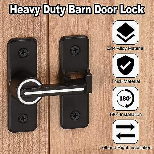uxcell Barn Door Lock Latch, 180 Degree Sliding Barn Door Locks, Luminous Security Gate Latches for Barn Gate, Garden - Image 3
