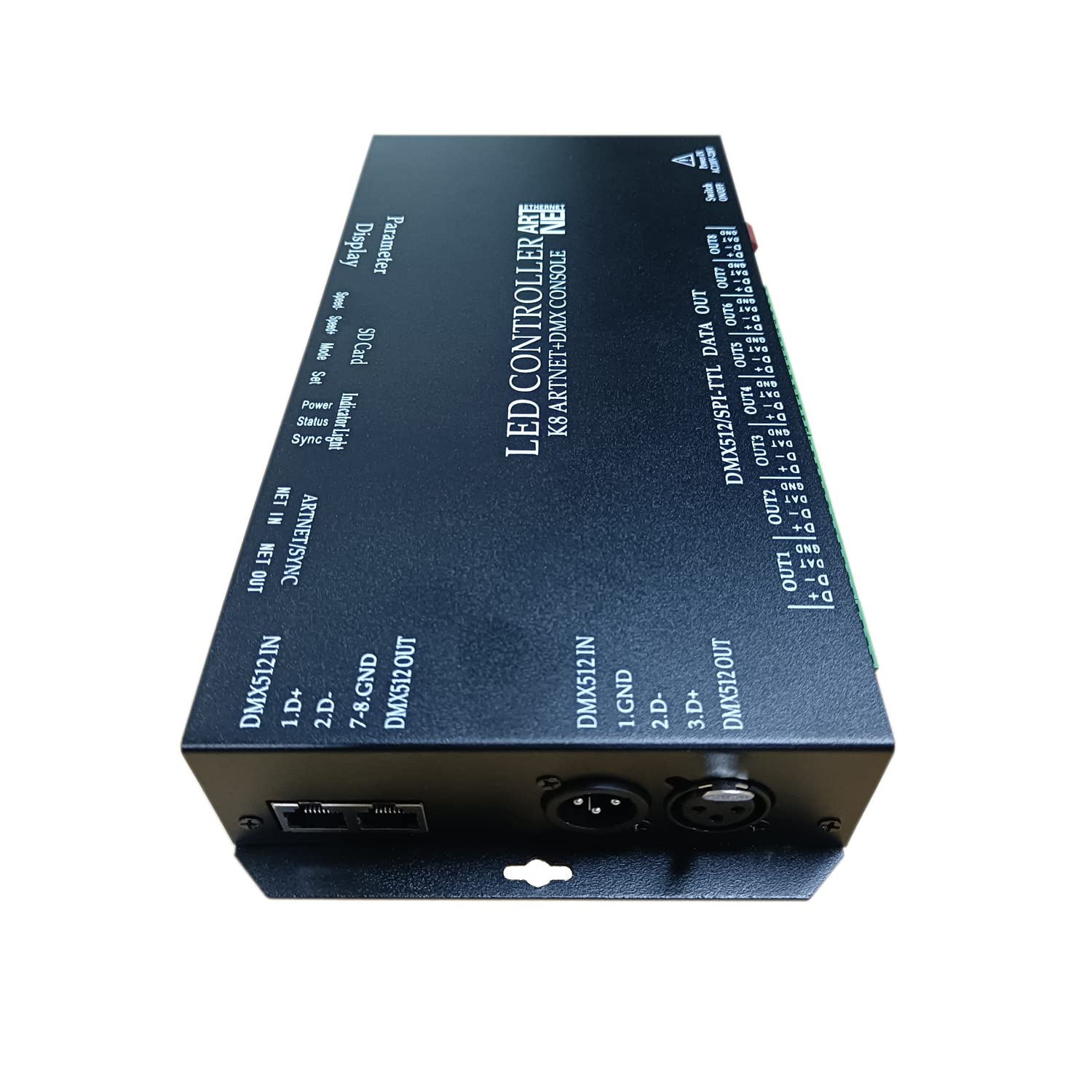 Controller LED programmabile, 8 porte 8192 pixel Madrix Artnet DMX Console indirizzabile controller di luce a LED, controller di illuminazione RGB a colori per striscia luminosa LED Ws2815